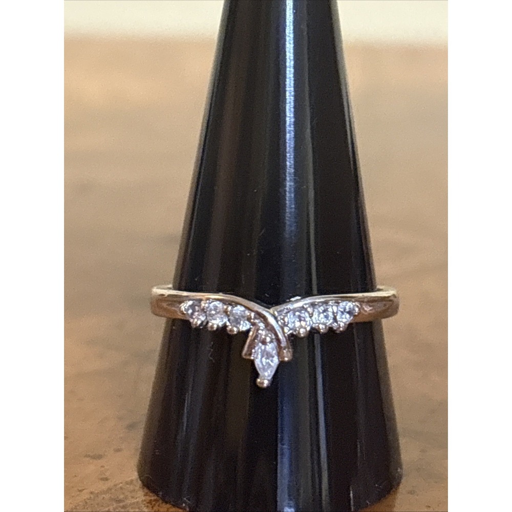 Silver Tone Marquise Ring w/ Jackets 3 Pc Set Size 11 by Avon No Box - Picture 2 of 6